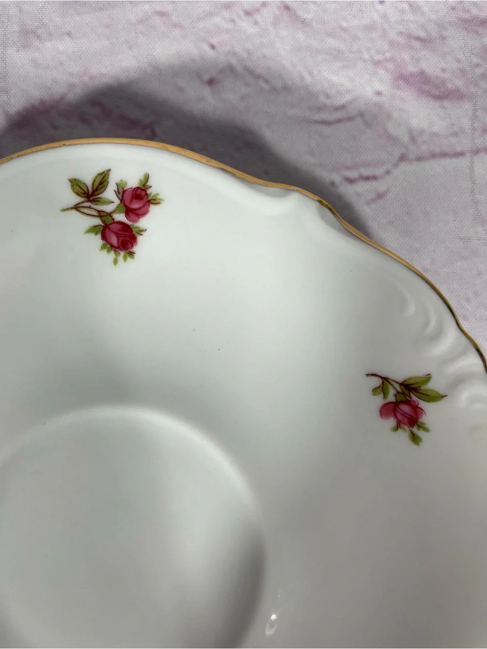 Vintage Winterling Rosebud Bavaria Western Germany Footed Teacup and Saucer Set